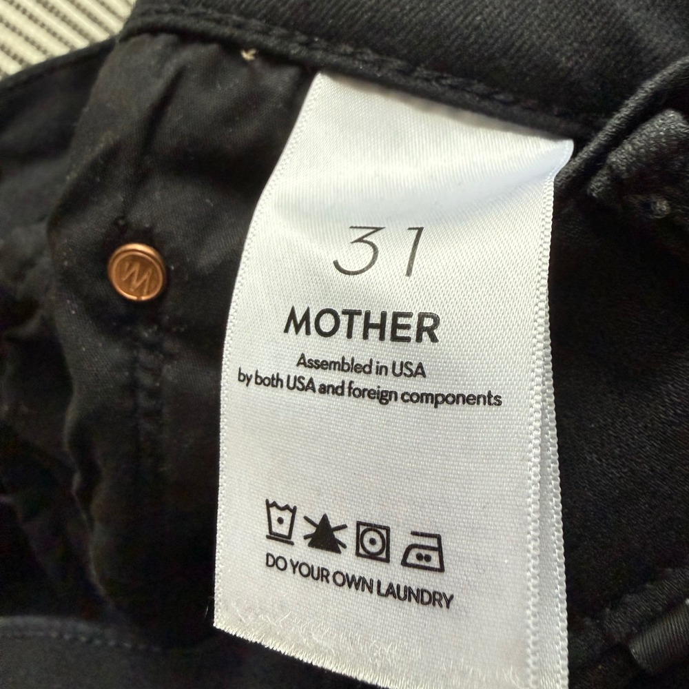 Mother The Insider Crop Jeans Women 31 Black Not Guilty Bootcut 1137-180 - Picture 8 of 8